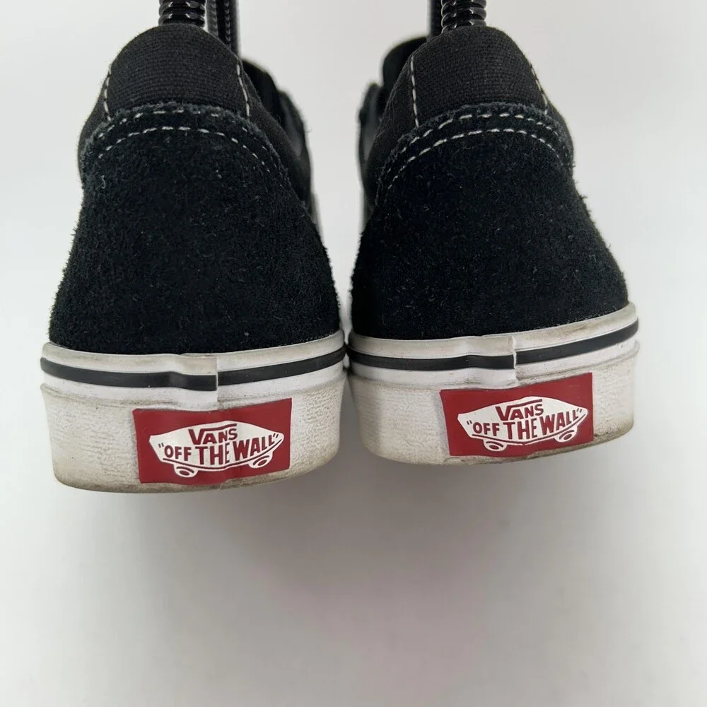 Vans Old Skool Shoes Womens Size 6 Black White Suede Canvas Skate Sneakers